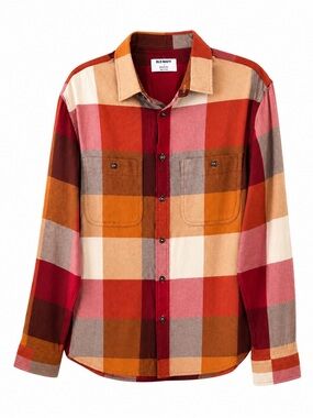 Old Navy Men’s Plaid Multicolor Flannel Shirt Size Large New